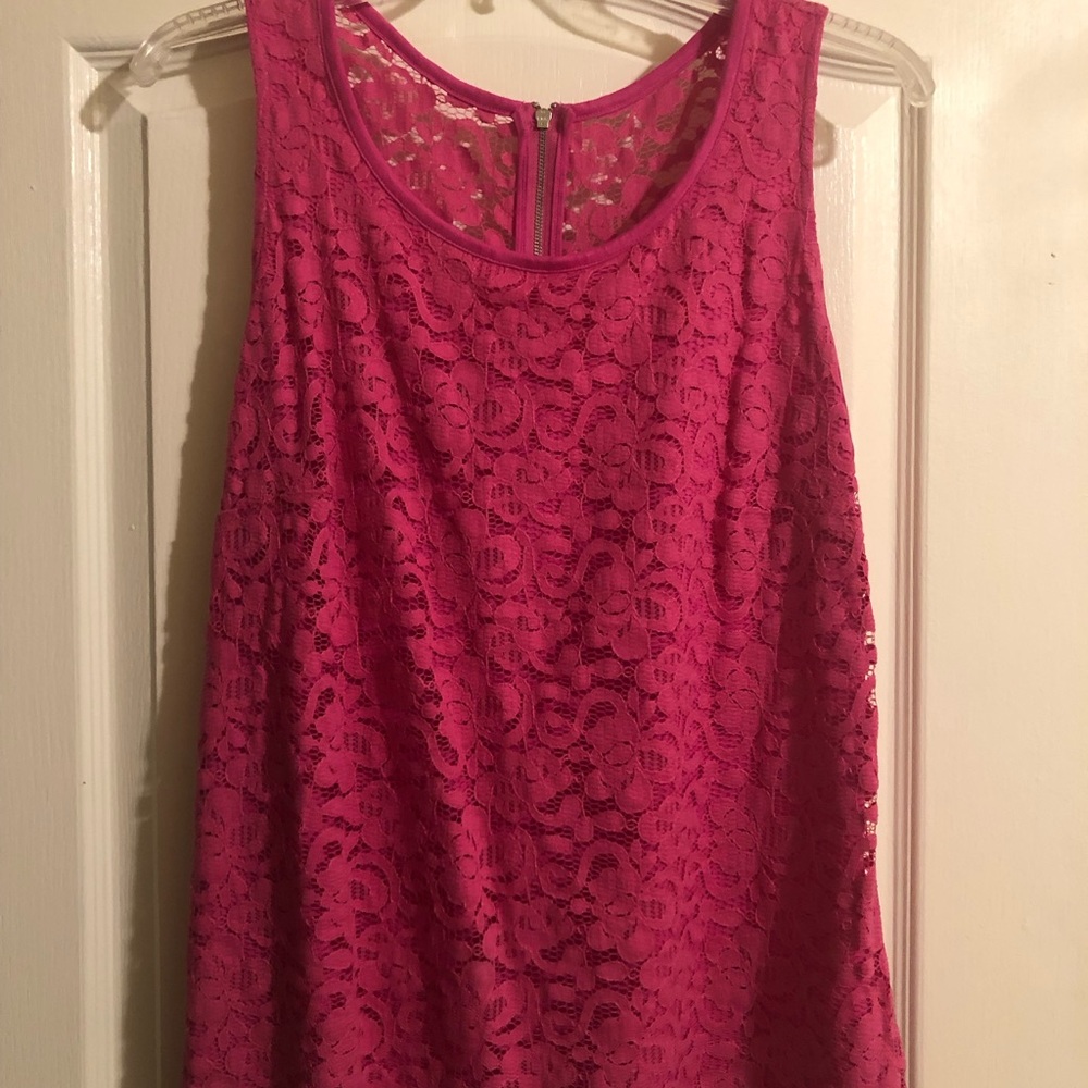 Hot Pink Lace Tank